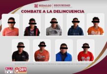 SSPH detiene a 10 sujetos tras robo y desvalijamiento de un tractocamión