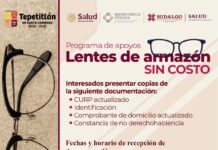 Invitan a programa de lentes gratuitos en Tepetitlán