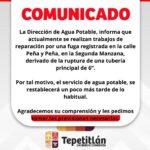 Fuga en línea principal retrasa suministro de agua en Tepetitlán