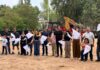 Cristhian Martínez da arranque a la construcción de las canchas de tenis en la Unidad Deportiva