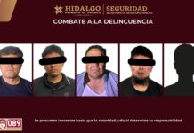 Despliega SSPH operativo en Huichapan; asegura a cinco personas y presunta droga