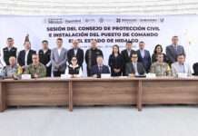 Gobierno de Hidalgo y CNPC instalan Puesto de Comando para enfrentar temporada de lluvias