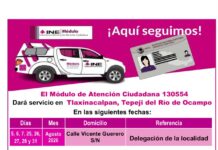 Módulo de Atención Ciudadana del INE en Tlaxinacalpan, Tepeji del Río: Fechas y horarios