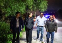 Claudia Sandoval supervisa de noche el alumbrado en El Cardonal para garantizar vialidades seguras
