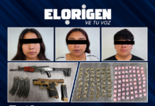 Detienen a dos mujeres y un hombre con presunta droga y armas de fuego en Tula de Allende